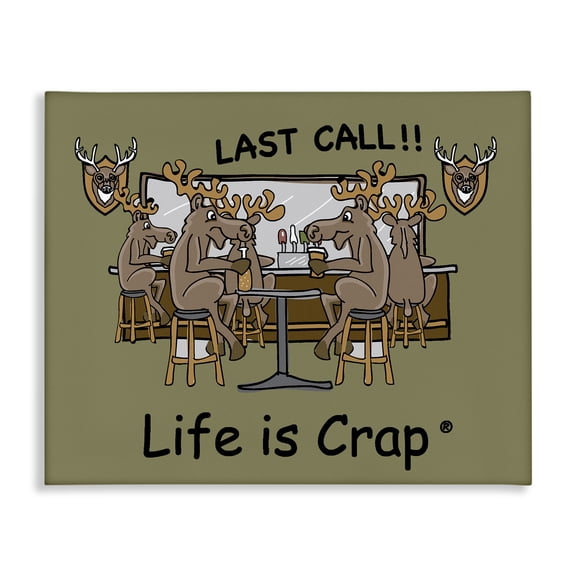 Stupell Industries Last Call at Bar Novelty & Humor Painting Wrapped Canvas Art Print Wall Art, 20 x 16