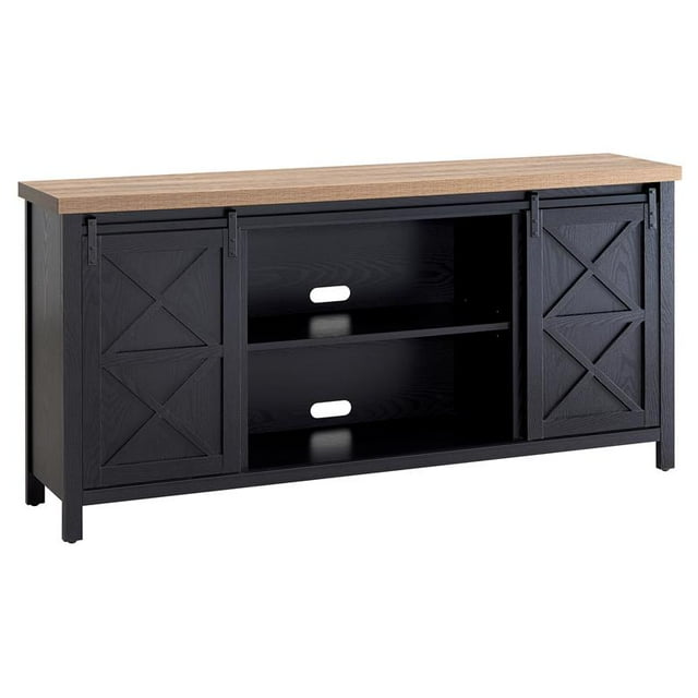 Henn&Hart 68" Grain Noir/marron Doré Support de Télévision