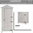 thumbnail image 5 of Outsunny 36" x 25" x 79" Wooden Storage Shed Cabinet, Outdoor Tool Shed Organizer with 4-Tier, 3 Shelves with Handle Tin Roof Magnetic Latch Foot Pad, Light Grey, 5 of 9