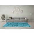thumbnail image 3 of Ahgly Company Indoor Square Oriental Light Blue Industrial Area Rugs, 8' Square, 3 of 4