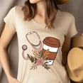 thumbnail image 4 of Nurse Graphic T-Shirt with Coffee Cup and Stethoscope Design, Azalea, Size S, 4 of 6