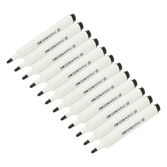 Acrylic Paint Marker Pens, 12Pcs Acrylic Paint Pens Waterproof Paint Art Marker Pen Water Based Paint Pen for DIY Craft, Black