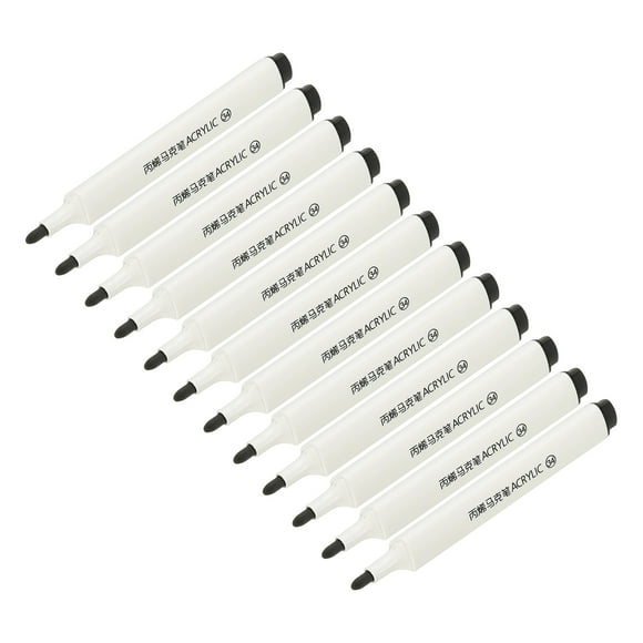 Uxcell Acrylic Paint Marker Pens, Acrylic Paint Pens Waterproof Paint Art Marker Pen Water Based Paint Pen, for DIY Craft Black