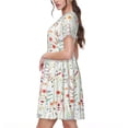 thumbnail image 2 of Easygdp Wildflower Watercolor 4 para Vestido Transpirable de Mujer, Vestido Suelto de Manga Corta con Pliegues y Bolsillos para el Verano, 2 of 6