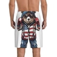 thumbnail image 4 of Lsque Patriotic Boxing Bear Art Mens Sleep Pajama Shorts,Short Pajama Pants, Cotton Ultra-Soft Knit-Medium, 4 of 9