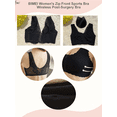 thumbnail image 6 of BIMEI Women's Zip Front Mastectomy Bra Wireless Post-Surgery Bra Active Soft Daily Bras with Removable Pads,Black,2XL for 40ABCD, 6 of 7
