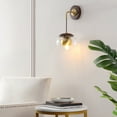thumbnail image 2 of SAFAVIEH Poloma LED Dark Walnut Iron Wall Sconce with Shade, Set of 2, 2 of 10