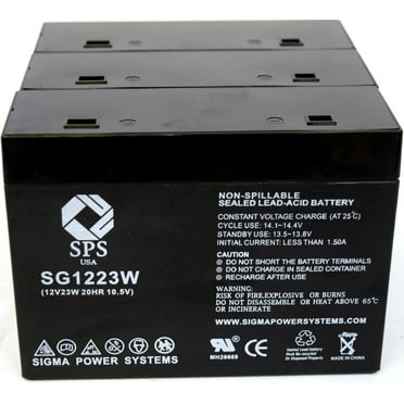 SPS Brand 12 V 6 Ah Replacement battery (SG1206) for Interstate Batteries ASLA1031 (3 PACK)