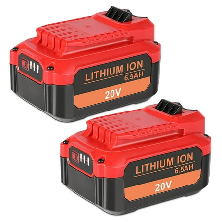 

20V 6.5Ah Lithium Ion Battery for Craftsman V20 CMCB202 CMCB204 CMCB209 Power Tools 2 Pack