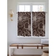 thumbnail image 2 of Brown Flowers Bathroom Window Curtain, Spring Floral Botanical Modern Art Light Filtering Coffee Kitchen Curtains, Bedroom Living Room Curtains 2 Panel 84"x45", 2 of 6