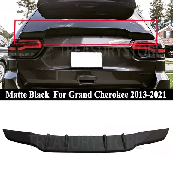 For Grand Cherokee SRT Trackhawk 2013-2021 V2 Matte Black Rear Mid Wing Spoiler
