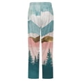 thumbnail image 6 of Mountain Sunset Forest Art Print Winter Female Pants Flannel High Waist Women Pants Lady Warm Straight Leg Plush Trousers, 6 of 7