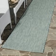 thumbnail image 2 of SAFAVIEH Courtyard Morven Chevron Stripes Indoor/Outdoor Runner, 2'3" x 14', Aqua/Grey, 2 of 10
