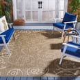 thumbnail image 2 of Safavieh Courtyard Daniel Oriental Indoor/Outdoor Area Rug, Brown/Natural, 6'7" x 6'7" Square, 2 of 15