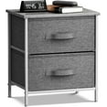 thumbnail image 3 of Sorbus 2-Drawer Classic Nightstand: Bedside Table with Steel Frame, Wood Top, Fabric Bins, 3 of 11