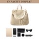 thumbnail image 3 of Mochila de paja para mujer, bolso de hombro, bolsos de playa bohemios, mochila de paja tejida a ganchillo hecha a mano de verano, 3 of 5