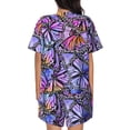 thumbnail image 3 of Picia Watercolor Butterflies Pajamas Sets for Women Soft Short-Sleeved Pjs with Lounge Shorts Two Piece Sleepwear-X-Large, 3 of 9