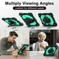 thumbnail image 4 of Kids 3-layer Design Case for Samsung Galaxy Tab A11+ 11.0" 2025 SM-X230 / SM-X235 / SM-X236B, with 360 Rotating Kickstand Hand-strap/ Shoulder Strap Heavy Duty Protective Tablet Cover, Mint+Black, 4 of 7