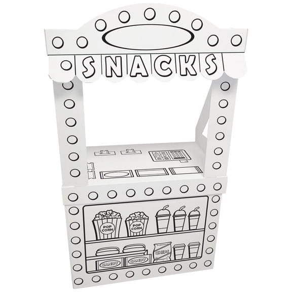 Easy Playhouse: Movie Theater Snack Stand - Decorate & Personalize A Cardboard Cinema, Color-Draw-Doodle, DIY Art & Crafts, 32 x 26.5 x 40.5", Kids 3 