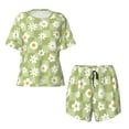thumbnail image 4 of Kdxio Daisies Flowers Print Pajamas Sets for Women Short-Sleeved Pjs with Lounge Shorts Two Piece Sleepwear S-4XL, 4 of 9