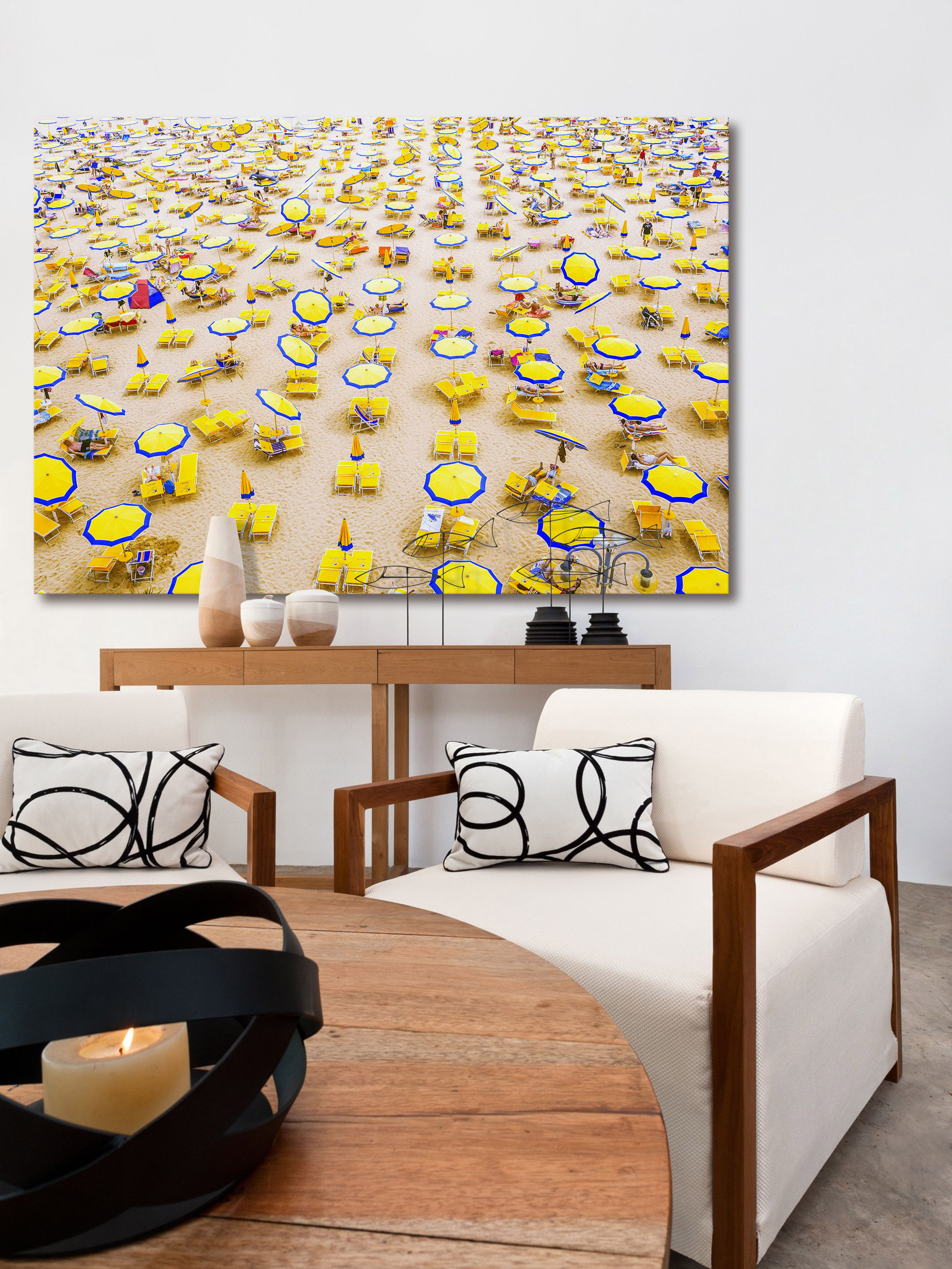 Marmont Hill Yellow Umbrellas Painting Wall Art Print