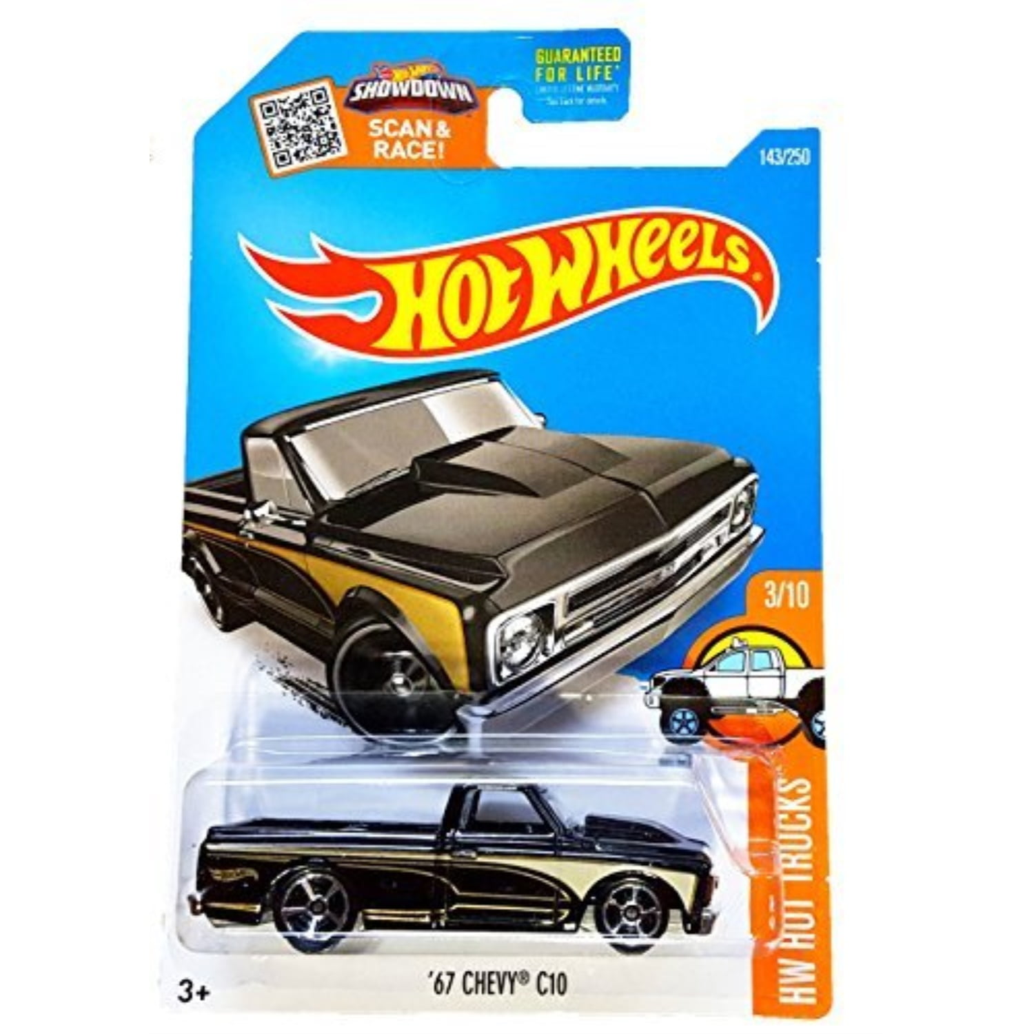 hot wheels, 2016 hw hot trucks, '67 chevy c10 [black] diecast vehicle