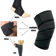 (2 Pack) 1 Pair Elastic Knee Brace Compression Bandage Straps Wraps Support for Legs Pain Relief Knee Pad Sleeve for Women Men Running Basketball Tennis Soccer Football