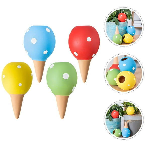 PBPBOX Olla Watering Pot 4pcs Ceramic Terracotta Design Potted Plants