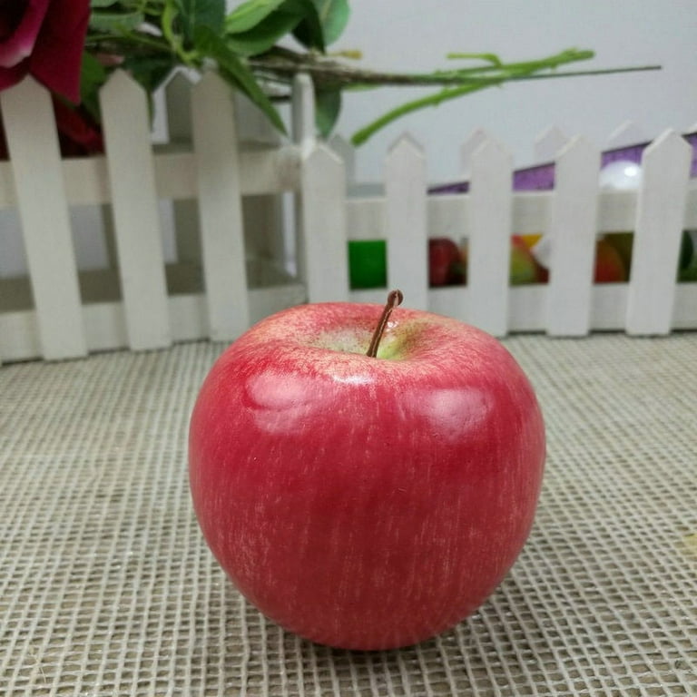 Artificial Jonathan Nova Apple Large Shiny Plastic Fruit Round Red Apples  Fake