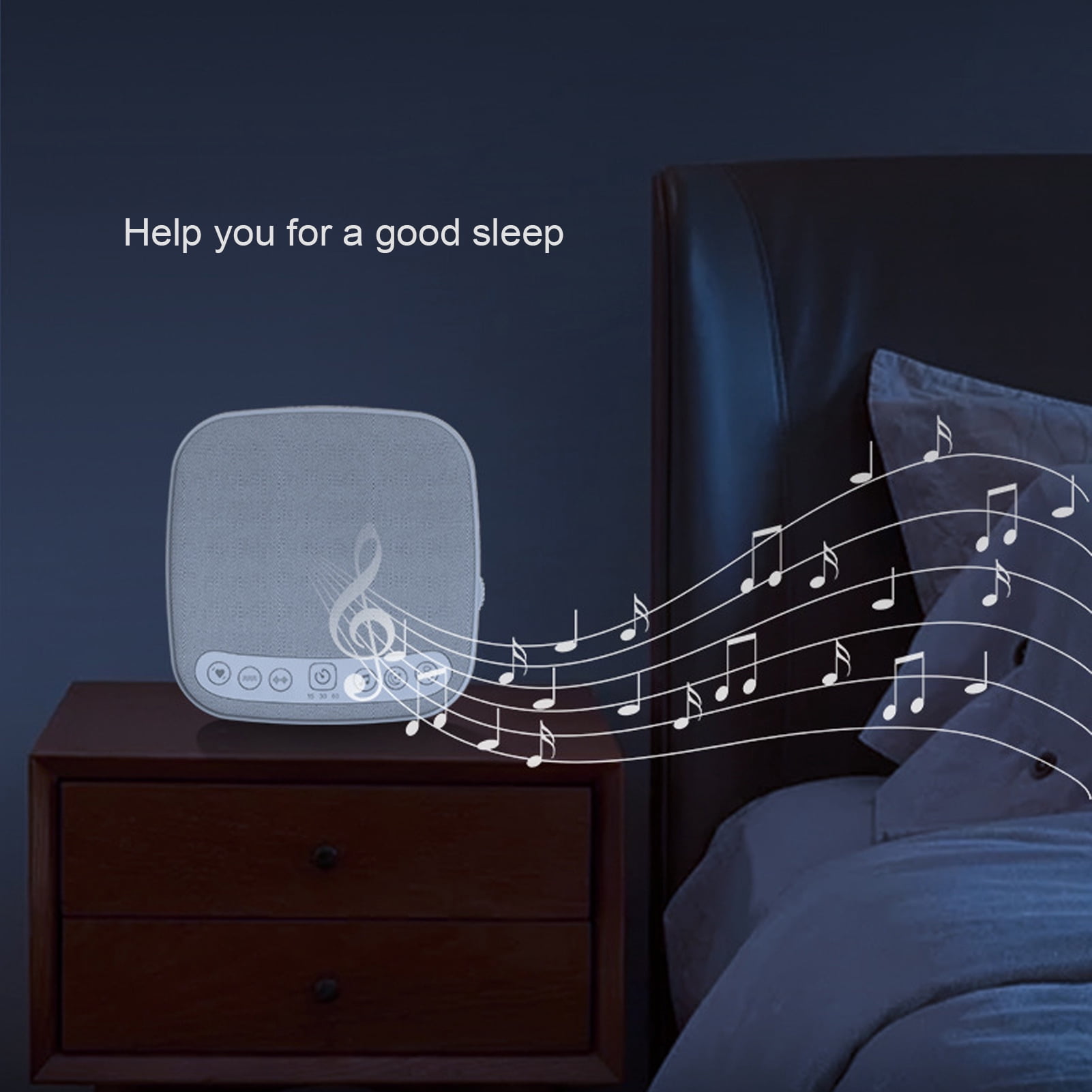 Suodoka Portable White Noise Machine for Baby & Adult, 18 Soothing Sounds Sleep Therapy with Timer and Volume Control, 5.9 inches / 15 cm Gray