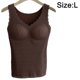 thumbnail image 2 of Ropa interior chaleco térmico Top sin mangas tanque cálido invierno mujeres cuerpo delgado con cojín en el pecho, 2 of 5