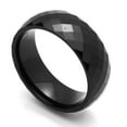 thumbnail image 2 of Men Women Tungsten Carbide Wedding Band Ring 8mm Comfort Fit Domed Faceted Black Tungsten Ring, 2 of 3