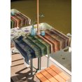 thumbnail image 2 of Outdoor Tablecloth with Umbrella Hole for Patio/Picnic/Party/Camping, Modern Books Flower Waterproof Table Cloth Square Cover Washable, Country Chic Floral Leaves Beige (54"x 54"), 2 of 9