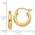 thumbnail image 4 of 10K Yellow Gold Earring Hoop Women'S 10 mm 3 Polished 3Mm Tube Earrings, 4 of 4