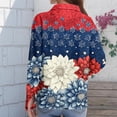 thumbnail image 5 of Domzest Womens 250th Anniversary Usa Shirt 4th Of July Graphic Shirt Patriotic V Neck Long Sleeve Butoon Down Tshirts Dark Blue L, 5 of 5
