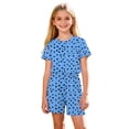 thumbnail image 4 of Kids Girls Fashion Cute Print Loose Short Sleeve Top Shorts Set Homewear Set, 4 of 8