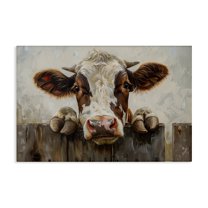 Stupell Industries Cow On Fence Animals & Insects Painting Gallery Wrapped Canvas Art Print Wall Art, 45 x 30