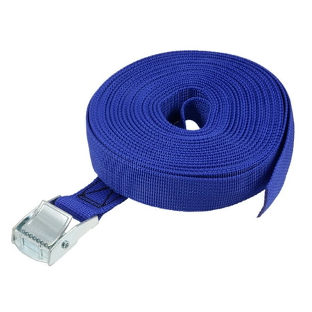 

Uxcell 9M x 25mm Lashing Strap with Cam Buckle 250Kg Work Load Blue