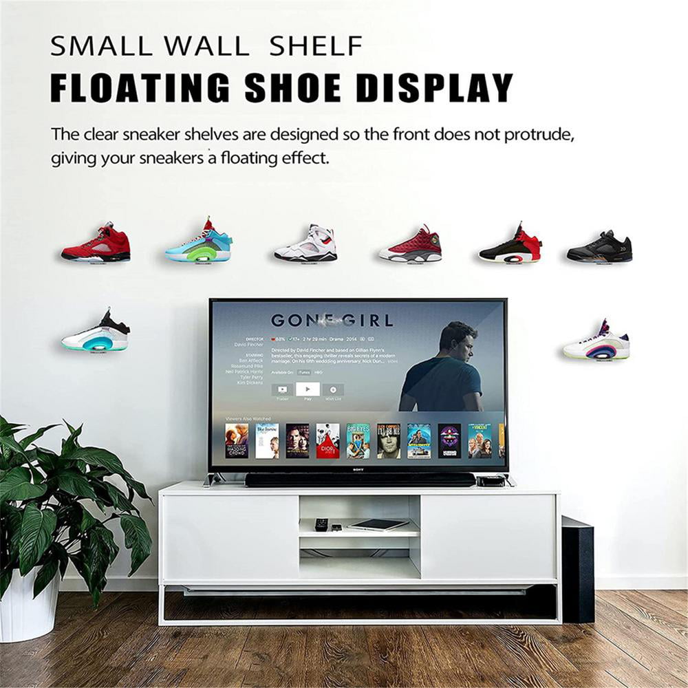 Amazon.com: Houseables Shoe Display Shelves, Floating Wall Sneaker Rack, Sneakers  Shelf Storage, 6 Pack, 8