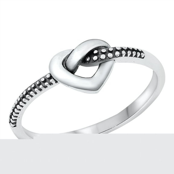 All in Stock Sterling Silver Beaded Love Knot Ring Size 5