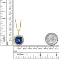 thumbnail image 6 of Gem Stone King 18K Yellow Gold Plated Silver Pendant with Chain Created Sapphire Moissanite (15.25 Cttw), 6 of 6
