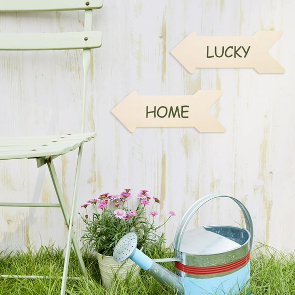 SEWCHICS Unfinished Arrows Wooden Arrow Cutouts Natural Wood Color 4Pcs