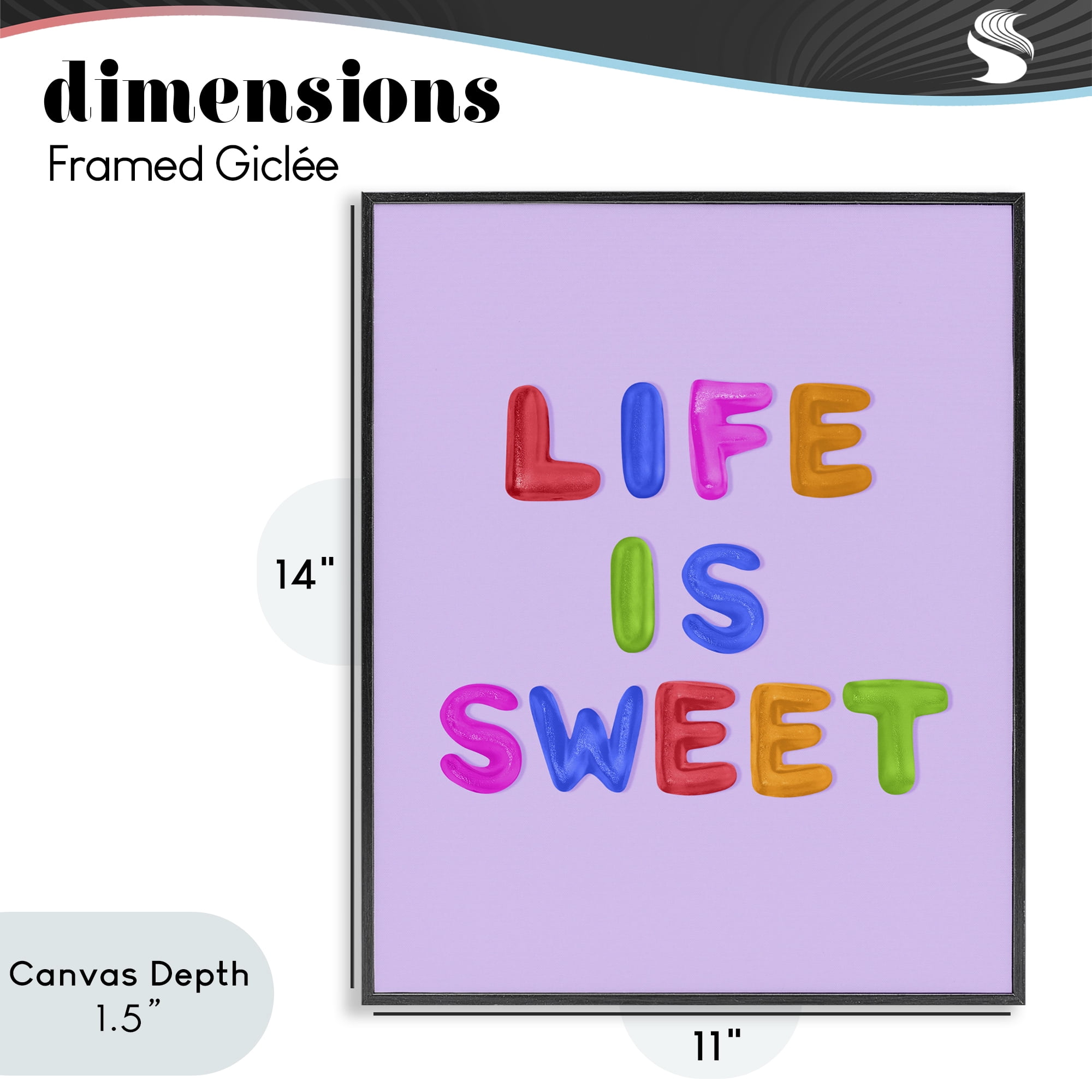 Stupell Industries Life Is Sweet Gummies Black Framed Giclee Art, design by LISH Creative