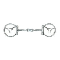 Showman Longhorn Stainless Steel D-Ring Dog Bone Snaffle Bit