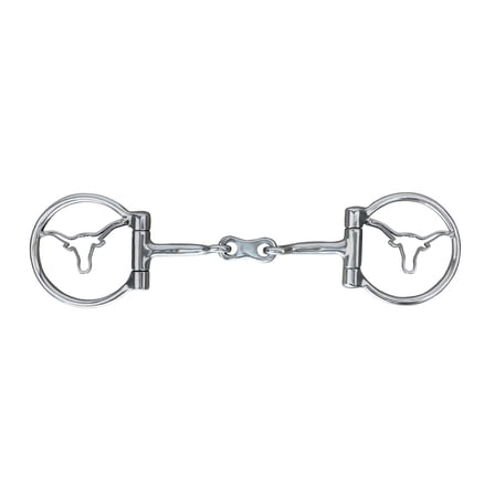 Showman Longhorn Stainless Steel D-Ring Dog Bone Snaffle Bit