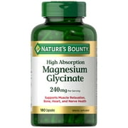 Nature's Bounty High Absorption Magnesium Glycinate, 240mg (180 Count)