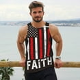 thumbnail image 6 of Gukieu USA Flag Cross Print Men's Quick Dry Fitness Vest, Round Neck Sleeveless Fitness Bodybuilding Top-3X-Large, 6 of 7