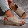 thumbnail image 2 of Modisza Summer Wedge Sandals for Women Ankle Strap Orthopedic Arch Support Shoes Comfortable Walking Rubber Sole Slides Size 9.5 Brown, 2 of 5