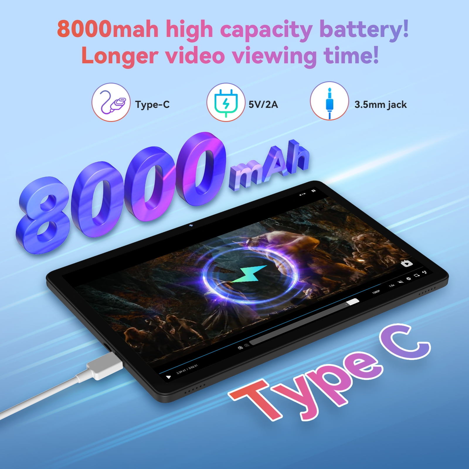 Alphawolf L3A 11inch Tablet Android 16 Gemini3.0 Tablet, T615 Octa-core with 20GB+128GB Tablets, 8000mAh/18W, 5MP+13MP, Widevine L1