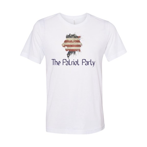 The Patriot Party, Republican Shirt, Patriotic Lion, Conservative Shirt, Trump Shirt, Republican Apparel, Lion Shirt, Lion Flag, Trump Tee, White, LARGE